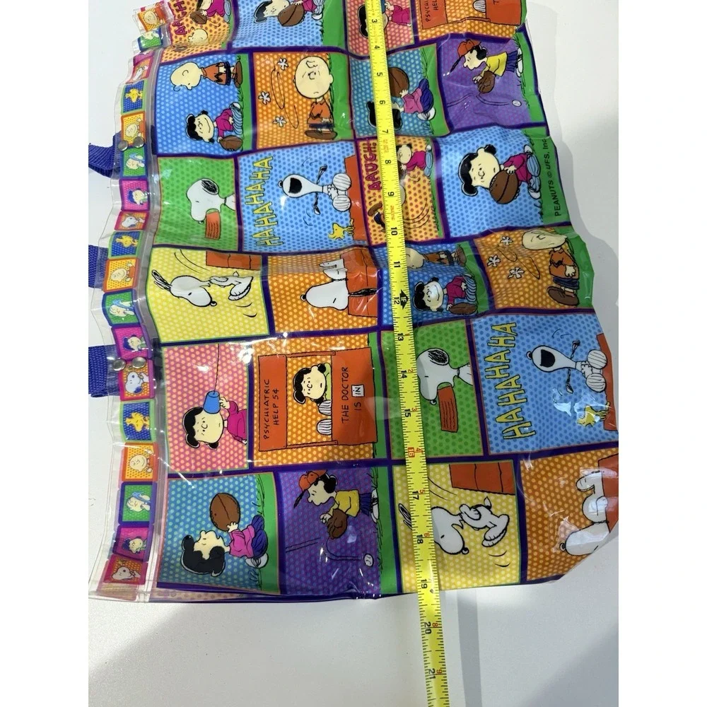 Vintage Peanuts Tote Bag PVC 90s Charlie Brown Snoopy Woodstock Cartoon‎ Linus L